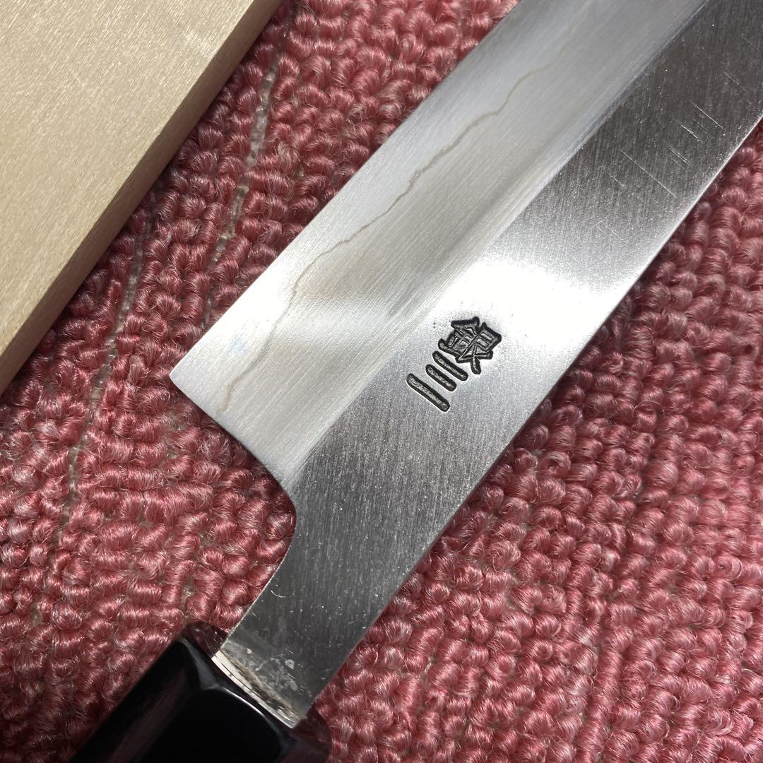 銀三 両刃特製万能型ペティ包丁 150㎜ 5寸 鞘付き