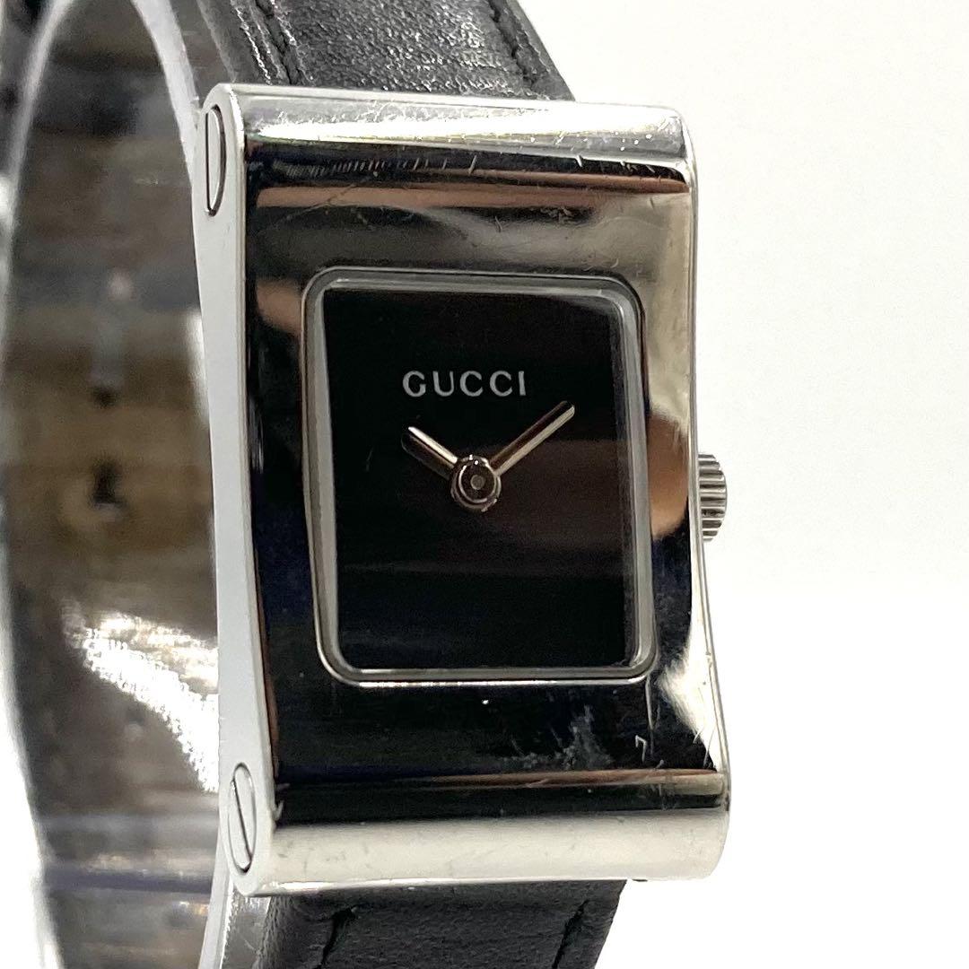 GUCCI時計 3900L 新品電池 稼働品 シルバー 黒文字盤 GUCCI - 稼働 GUCCI 5500L 黒文字盤 シルバーベルト レディース