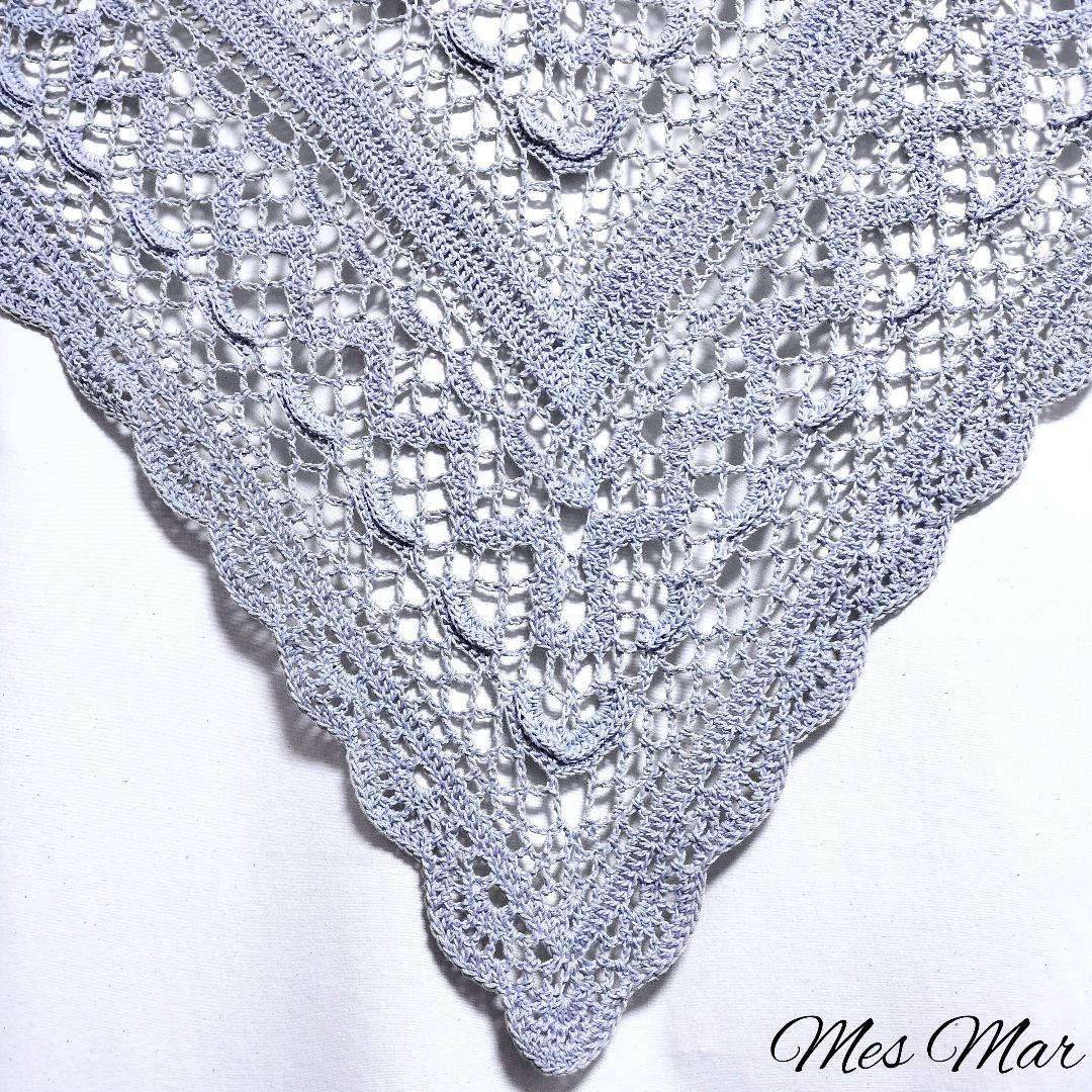 手編み　三角ショール④⑧　ストール　バレエ　マフラー　ひざ掛け　ハンドメイド ストール ピンク 三角ショール ハンドメイド三角ショール （ピンク