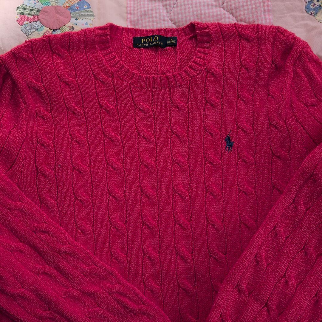 Polo Ralph Lauren ピンク ケーブルニット M