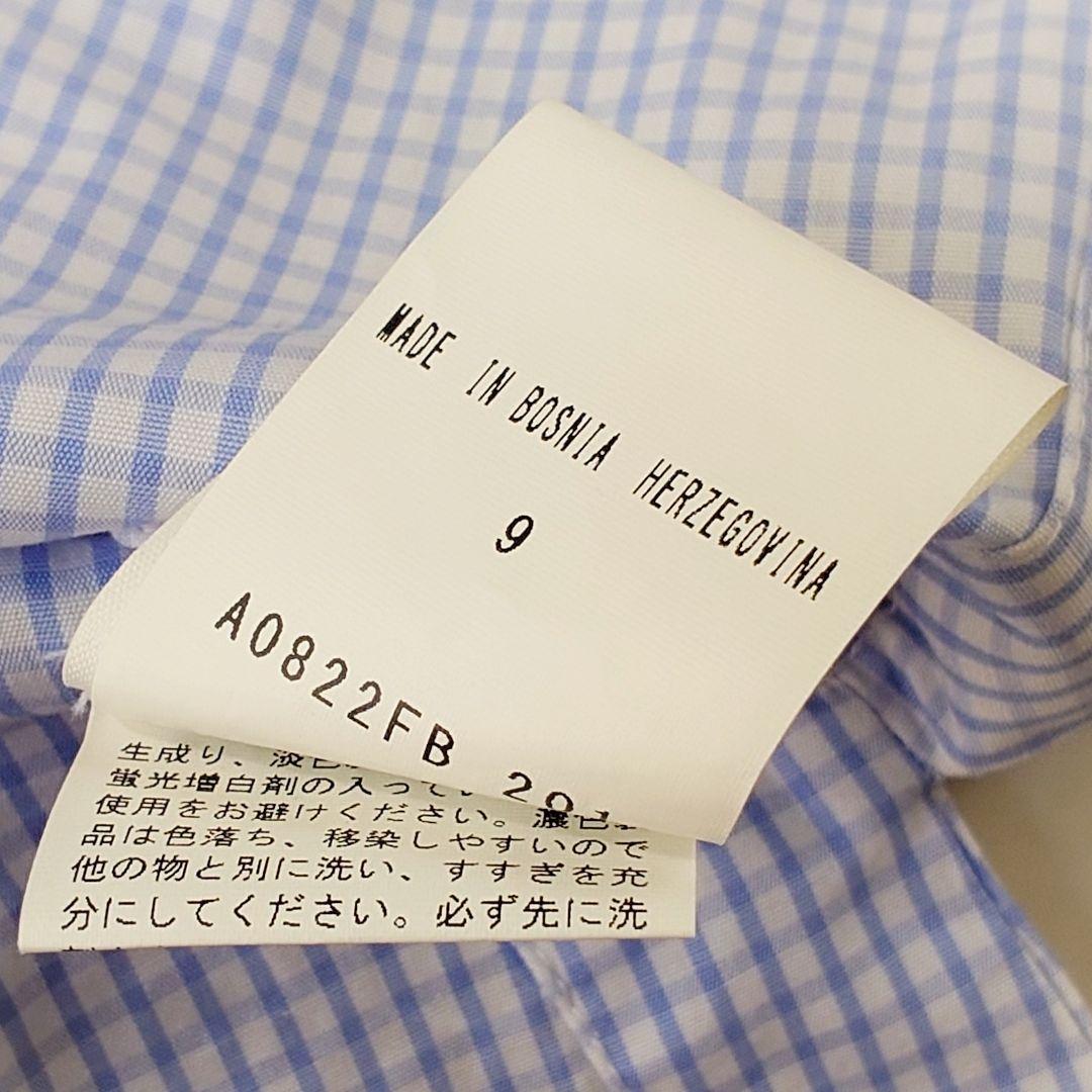 美品✨定価3.8万 エヴァマン コットン ギンガムチェック柄ブラウス ブルー