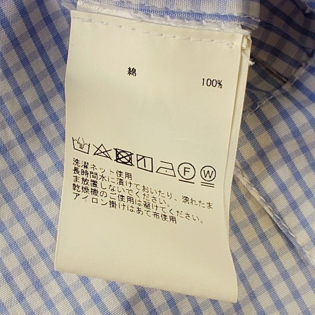 美品✨定価3.8万 エヴァマン コットン ギンガムチェック柄ブラウス ブルー