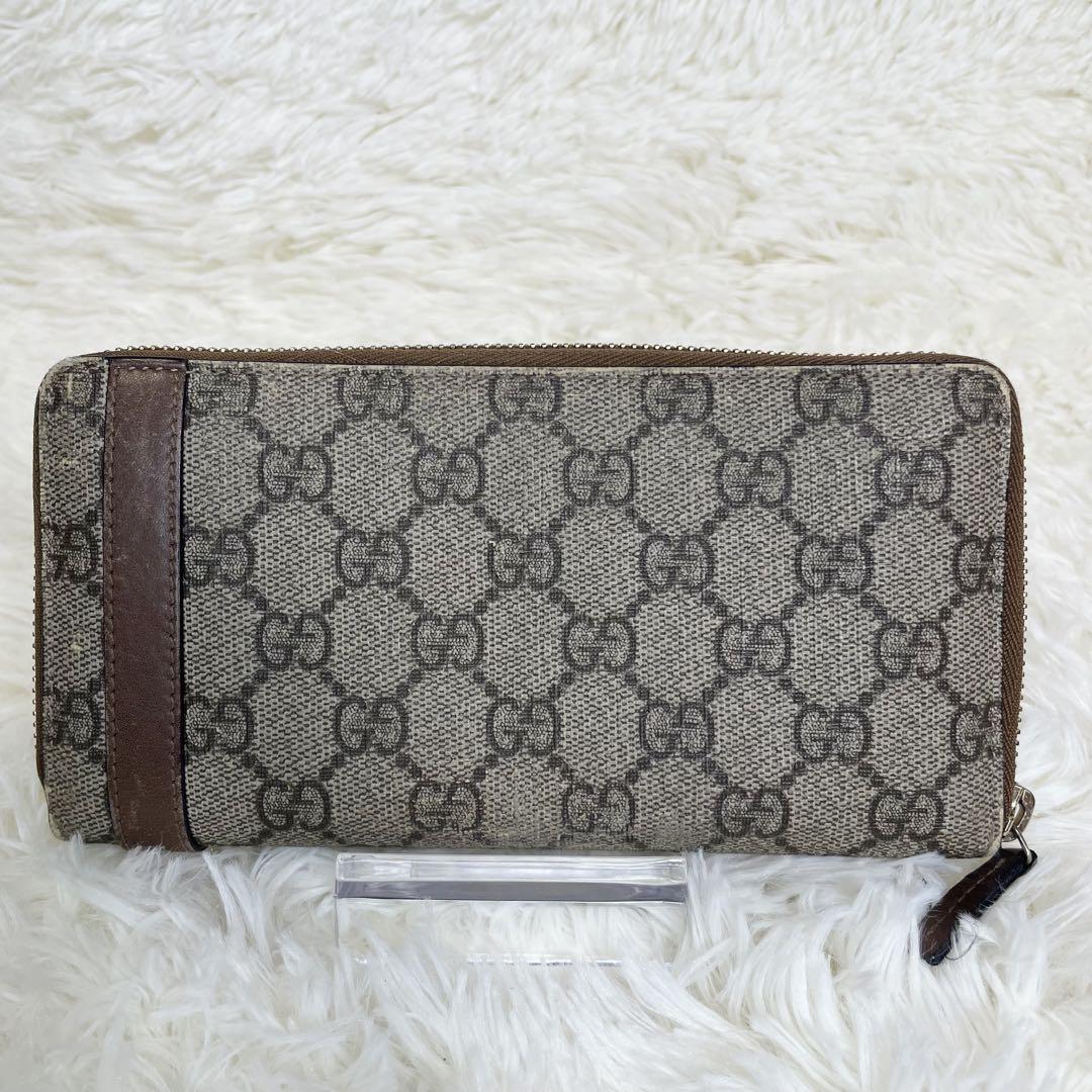 GUCCI グッチ 長財布 ラウンドファスナー ニース GGスプリーム ベルト