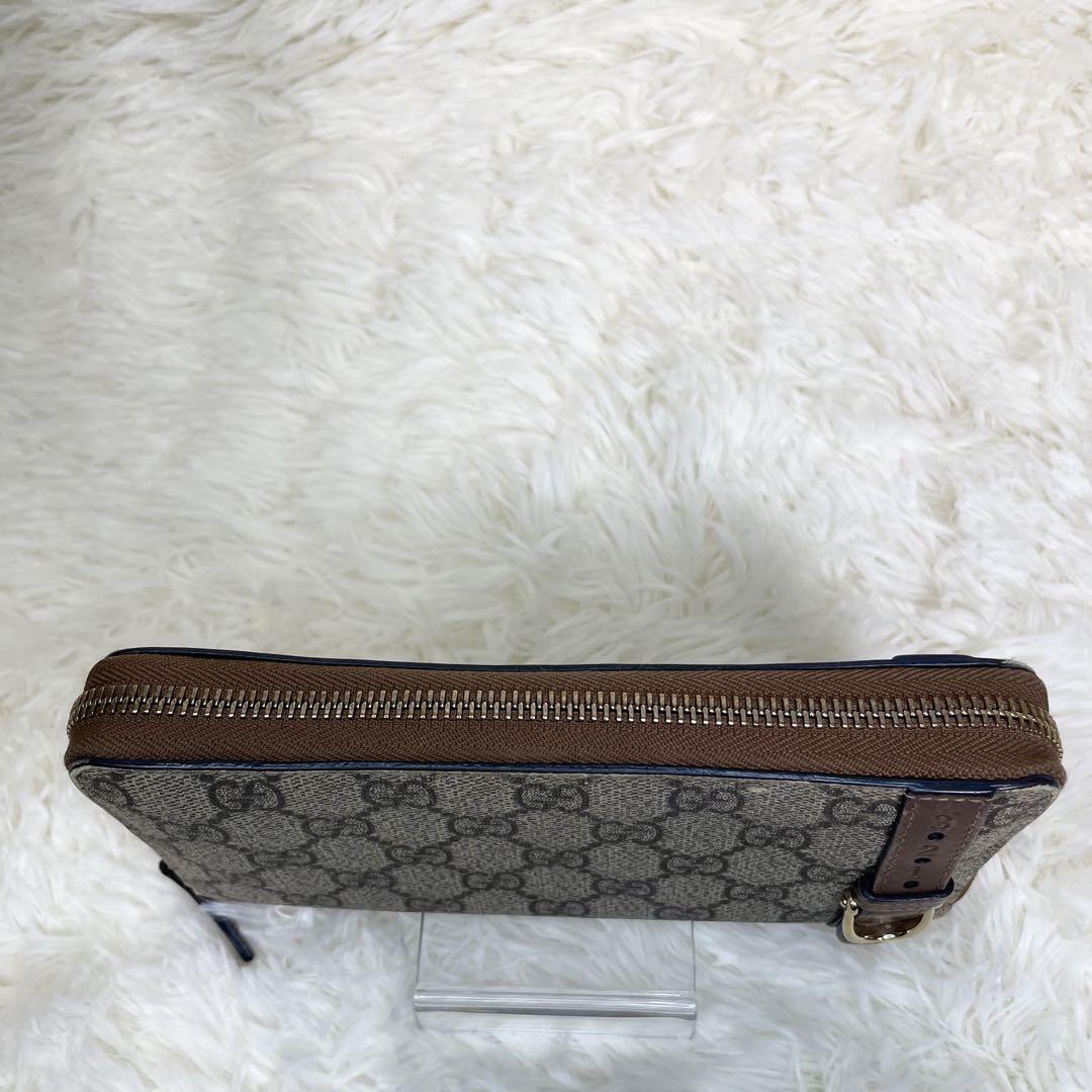 GUCCI グッチ 長財布 ラウンドファスナー ニース GGスプリーム ベルト
