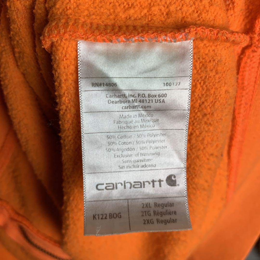 【即完モデル‼︎】Carhartt◎XXL 橙 フルジップ パーカー C131