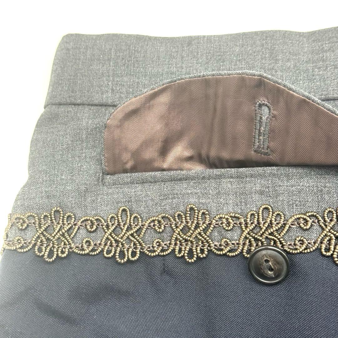 kolor カラー　ネイビー レース付　クロップドパンツ　メンズ　3 L 美品