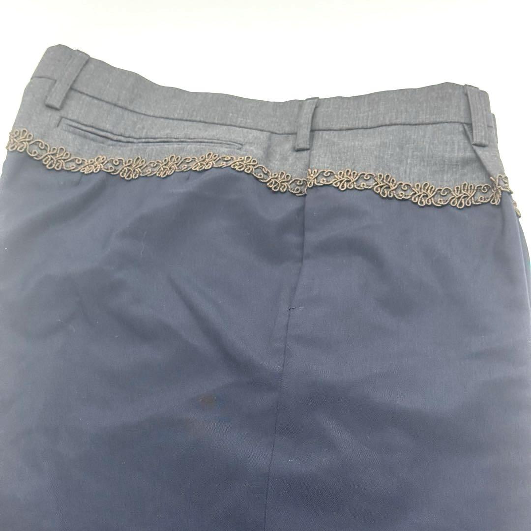 kolor カラー　ネイビー レース付　クロップドパンツ　メンズ　3 L 美品