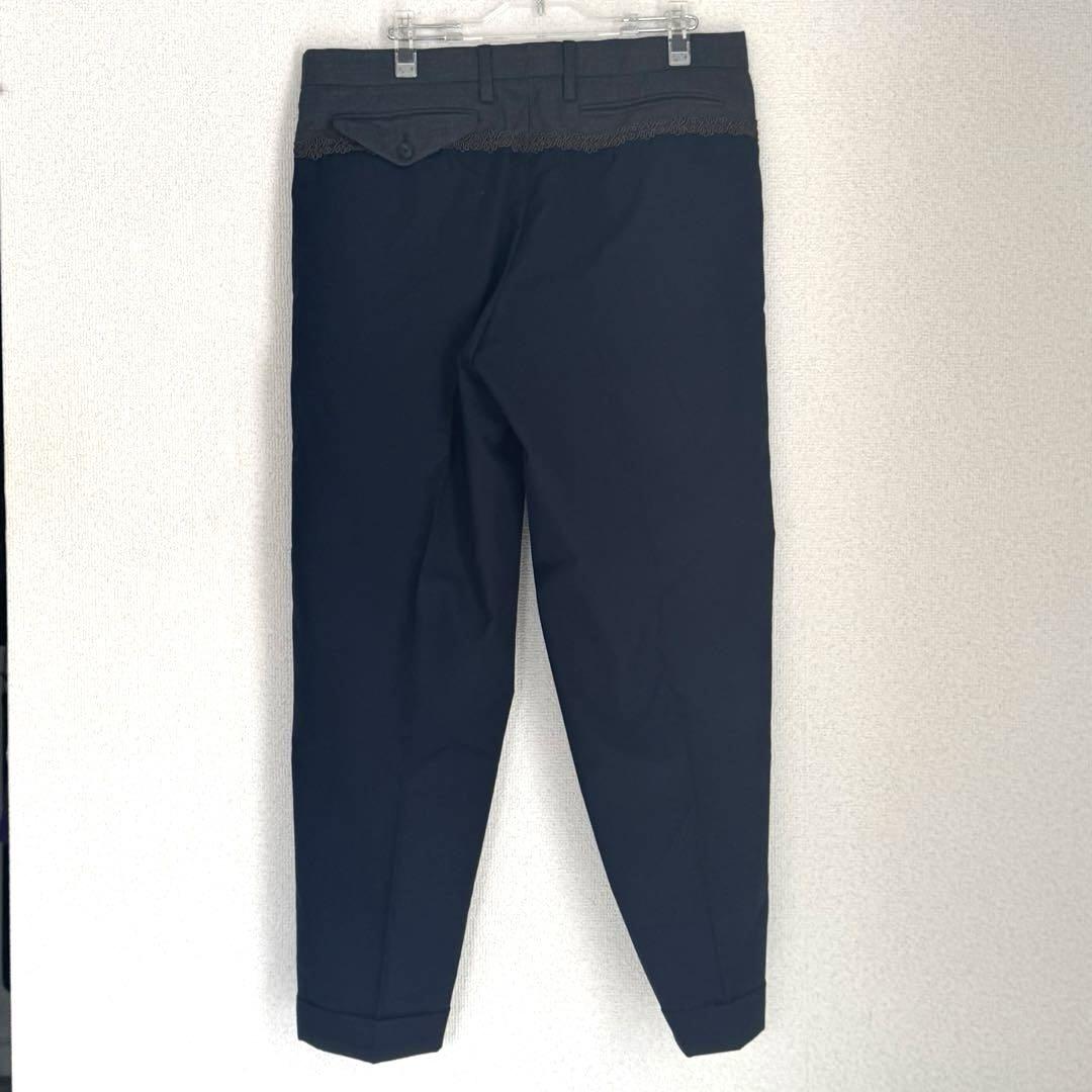 kolor カラー　ネイビー レース付　クロップドパンツ　メンズ　3 L 美品