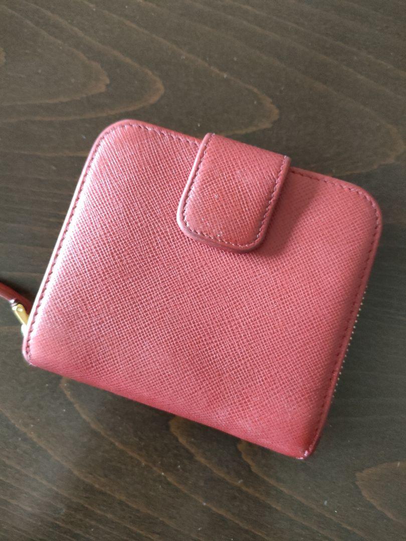 PRADA サフィアーノレザー 二つ折り財布 レッド