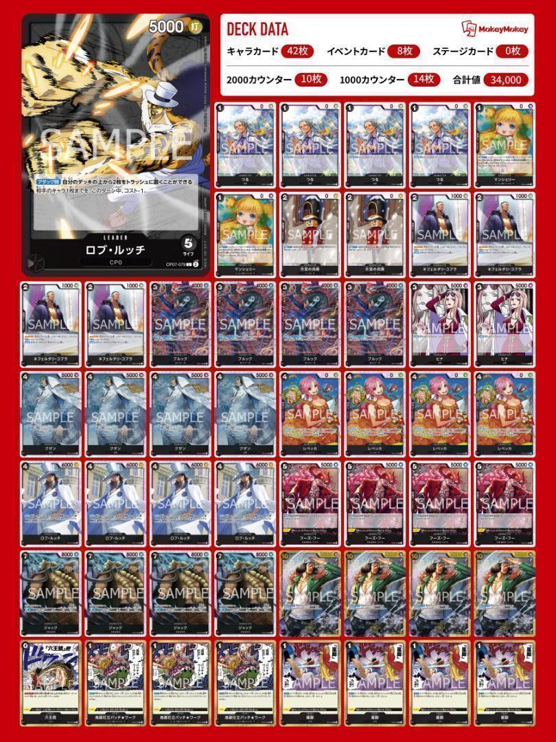 ワンピースカード 黒ルッチ デッキ構築 ドンカード付き