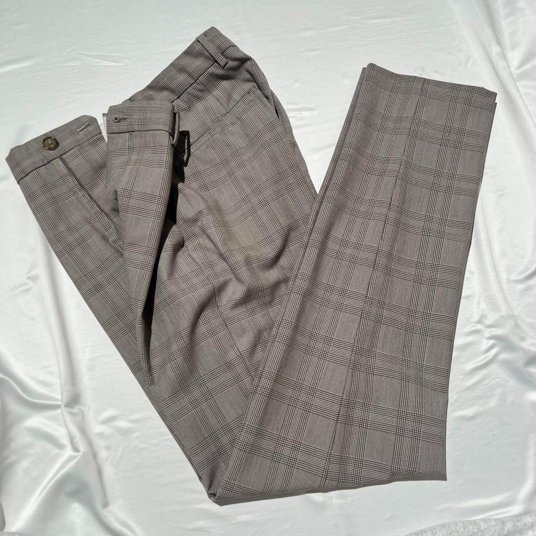 ZARA セットアップ スーツ チェック グレー M
