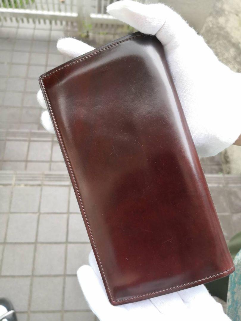 ココマイスター　シェルコードバン・スタンフォード　ボルドーワイン長財布