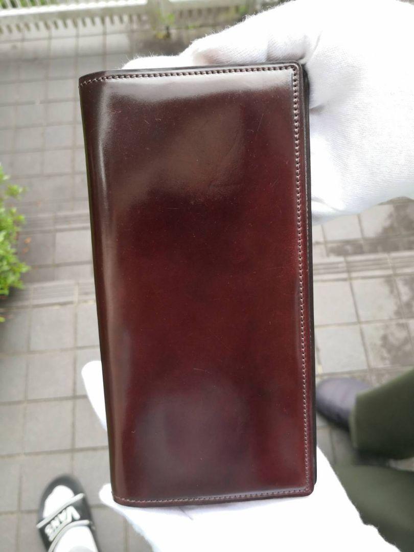 ココマイスター　シェルコードバン・スタンフォード　ボルドーワイン長財布