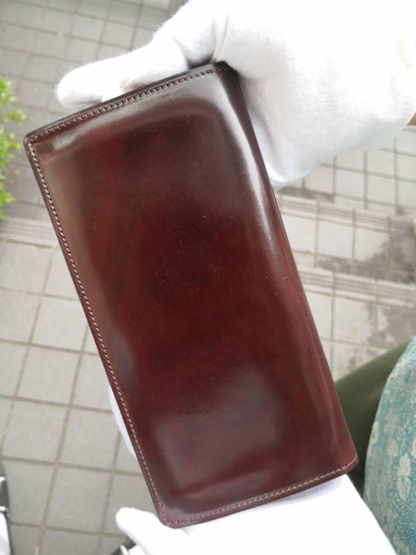 ココマイスター　シェルコードバン・スタンフォード　ボルドーワイン長財布