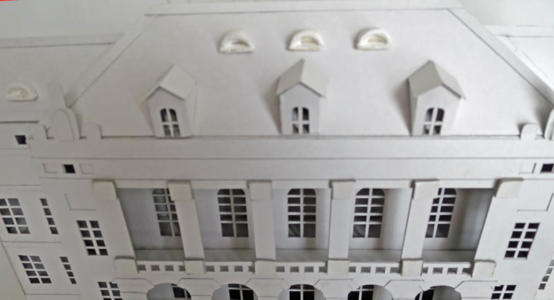 建物模型 ホワイト37.5cm x 24cmｘ5cm