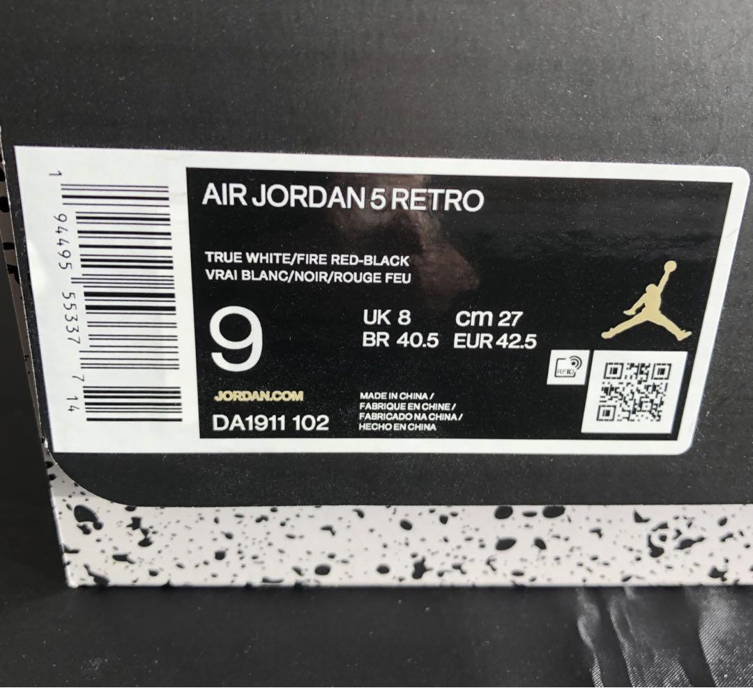 【未使用】AIR JORDAN 5 RETRO Fire Red【27cm】
