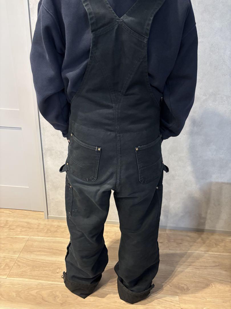 90's Carhartt オーバーオール　ダブルニー　鬼フェードブラック