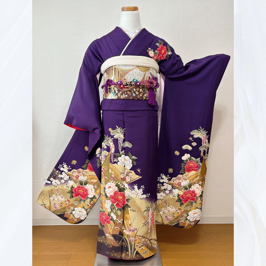 振袖フルセット トールサイズ 長襦袢付き 刺繍半衿縫い付け済み