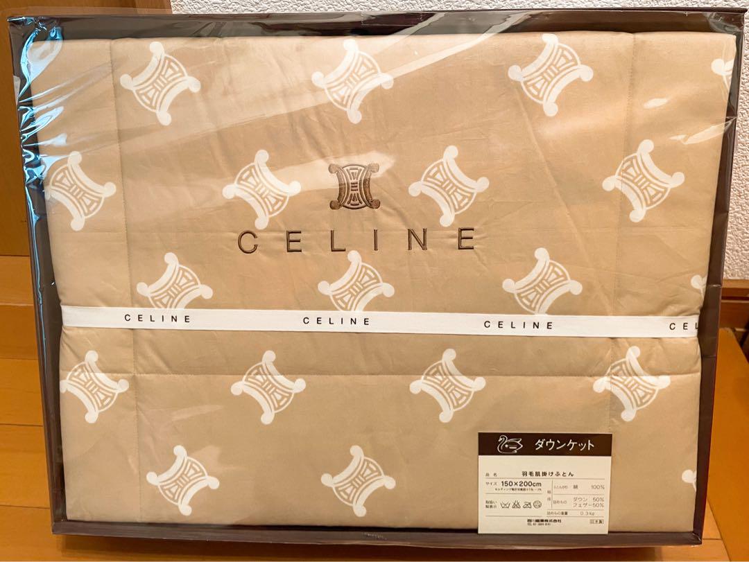 CELINE 羽毛 肌掛けふとん 布団 ダウンケット 寝具 柄 フェザー
