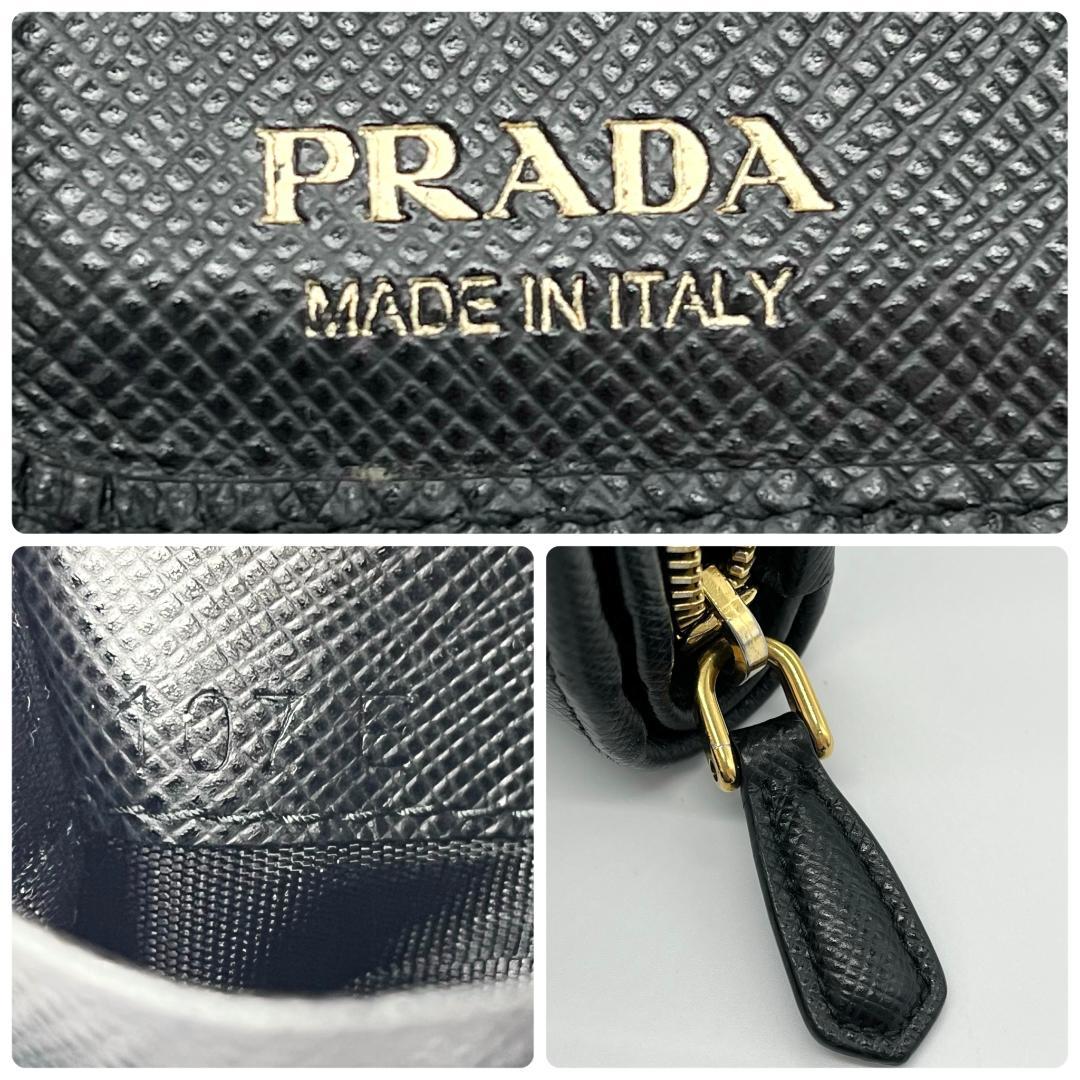 PRADA プラダ　折り財布　ブラック　コンパクトウォレット　レディース