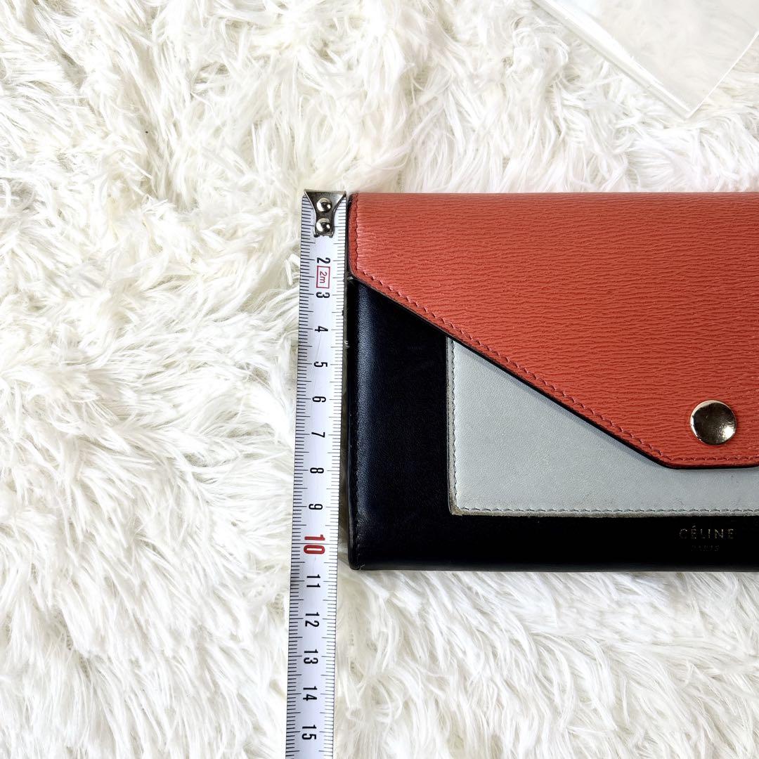 【人気ショップが最安値挑戦！】 セリーヌ CELINE 長財布 黒 マルチファンクションオレンジ 小物