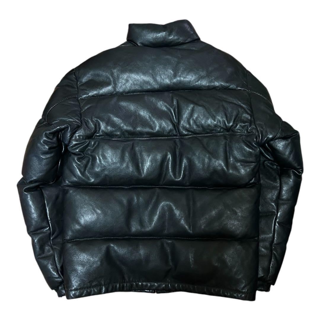 中古品 USA製 Schott ショット レザー ダウンジャケット 34 黒