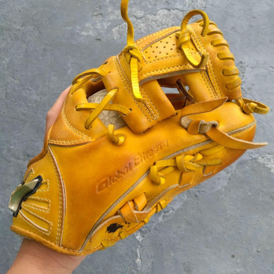 野球 グローブ 軟式 少年野球 ミズノ 内野手  黄色グローバルエリート
