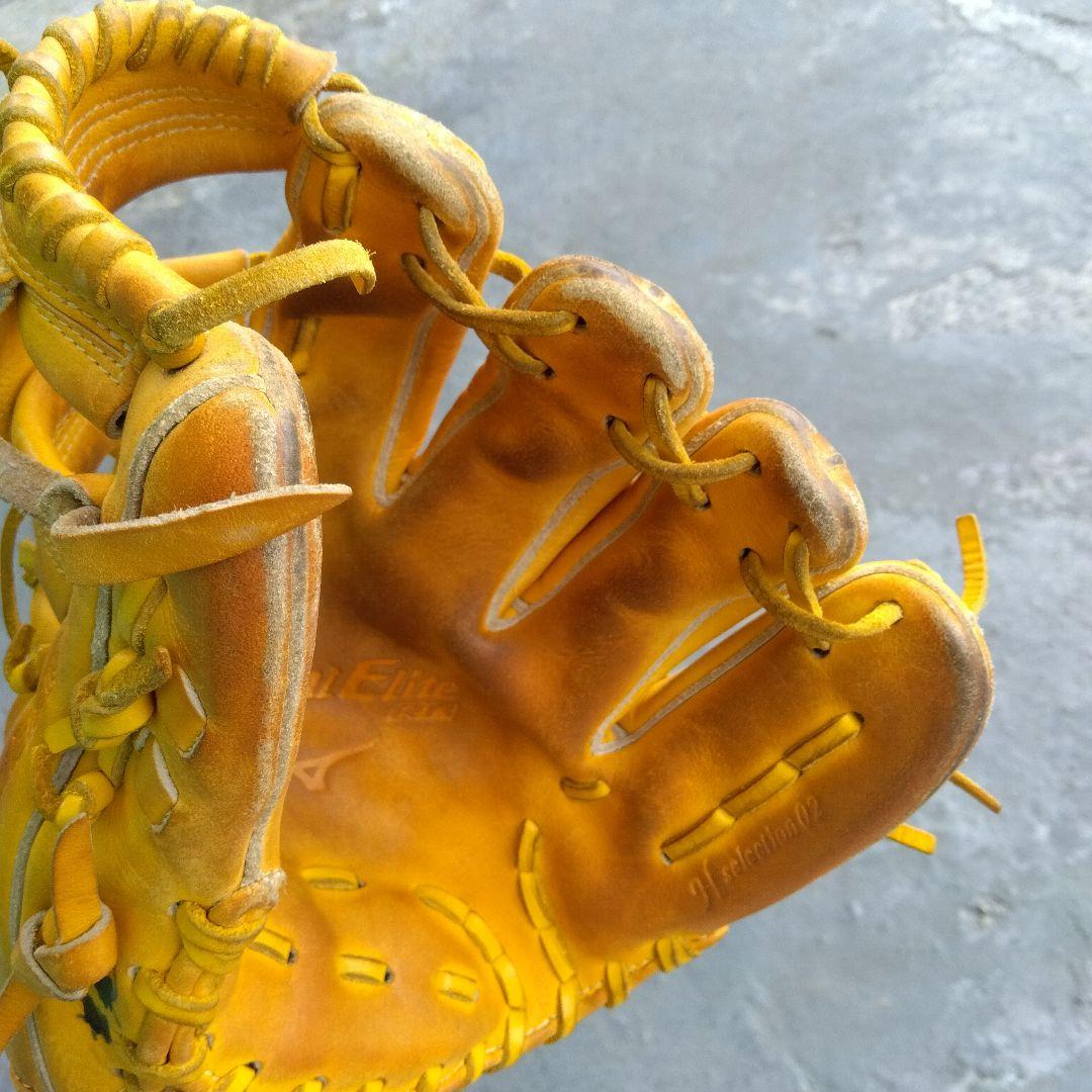 野球 グローブ 軟式 少年野球 ミズノ 内野手  黄色グローバルエリート