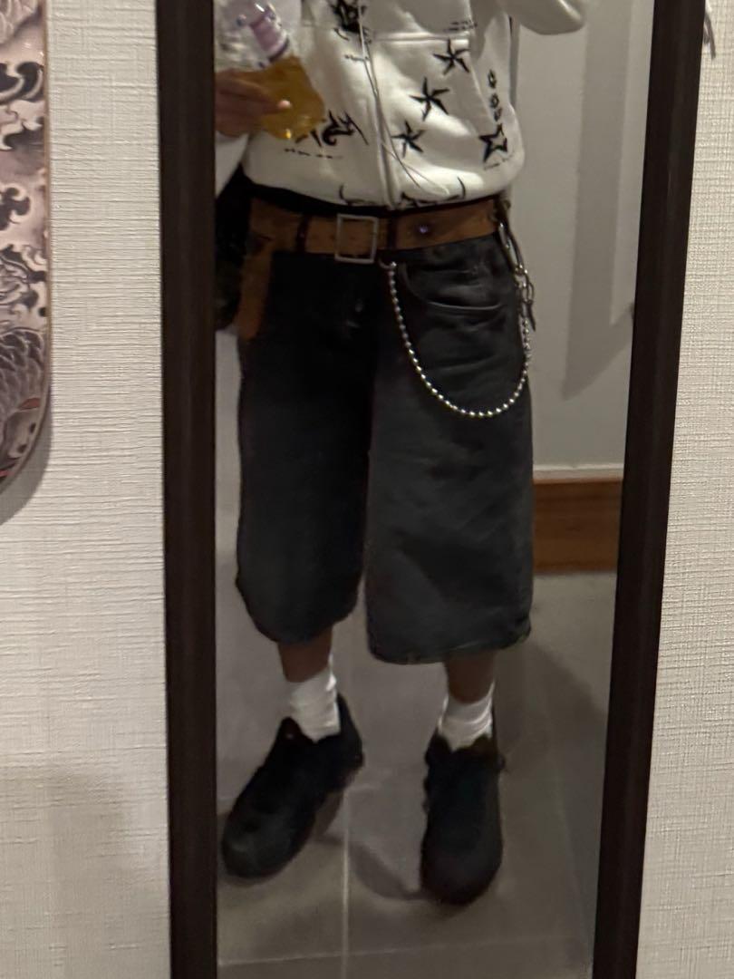 zara black baggyハーフパンツ