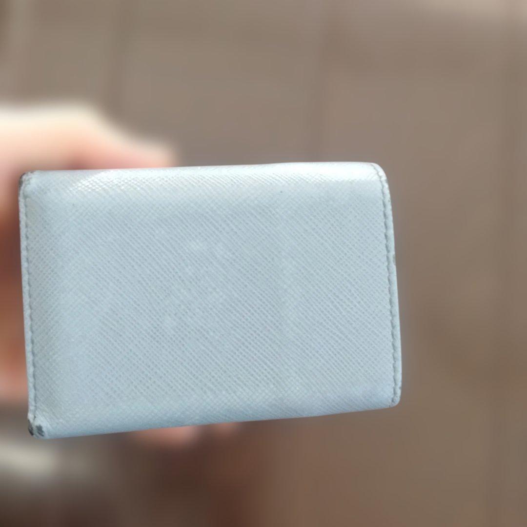 プラダミニウォレット 三つ折り財布グレーブルー プラダミニウォレット 三つ折り財布グレーブルー