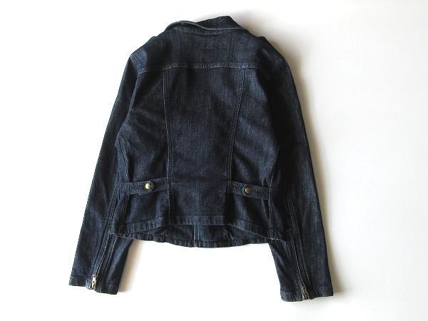 チュニジア製 agnes b. ストレッチデニム ライダースジャケット
