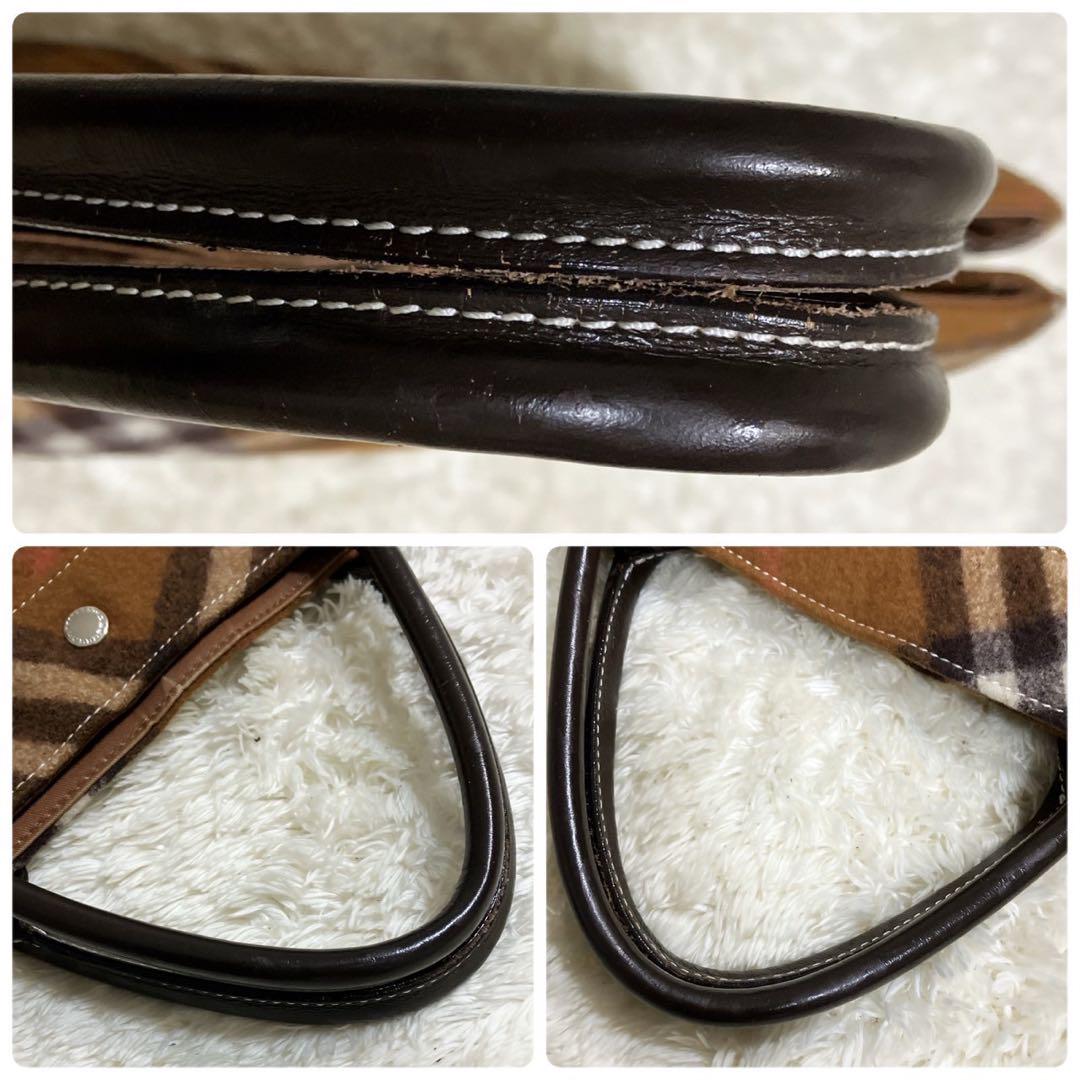 ○美品！BURBERRYバーバリー　ハンドバッグ　ノバチェック　ポーチ付き