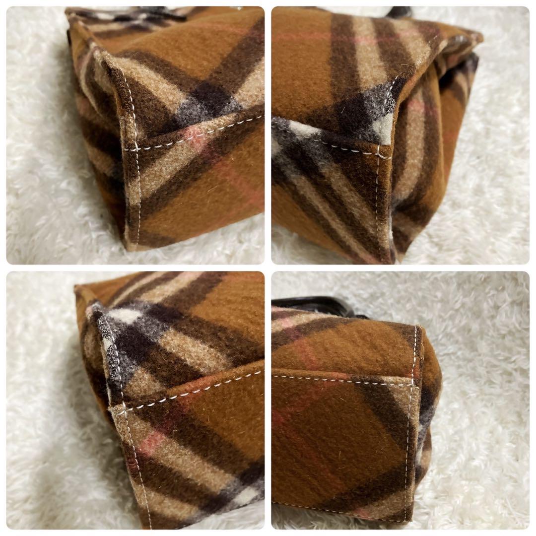 ○美品！BURBERRYバーバリー　ハンドバッグ　ノバチェック　ポーチ付き