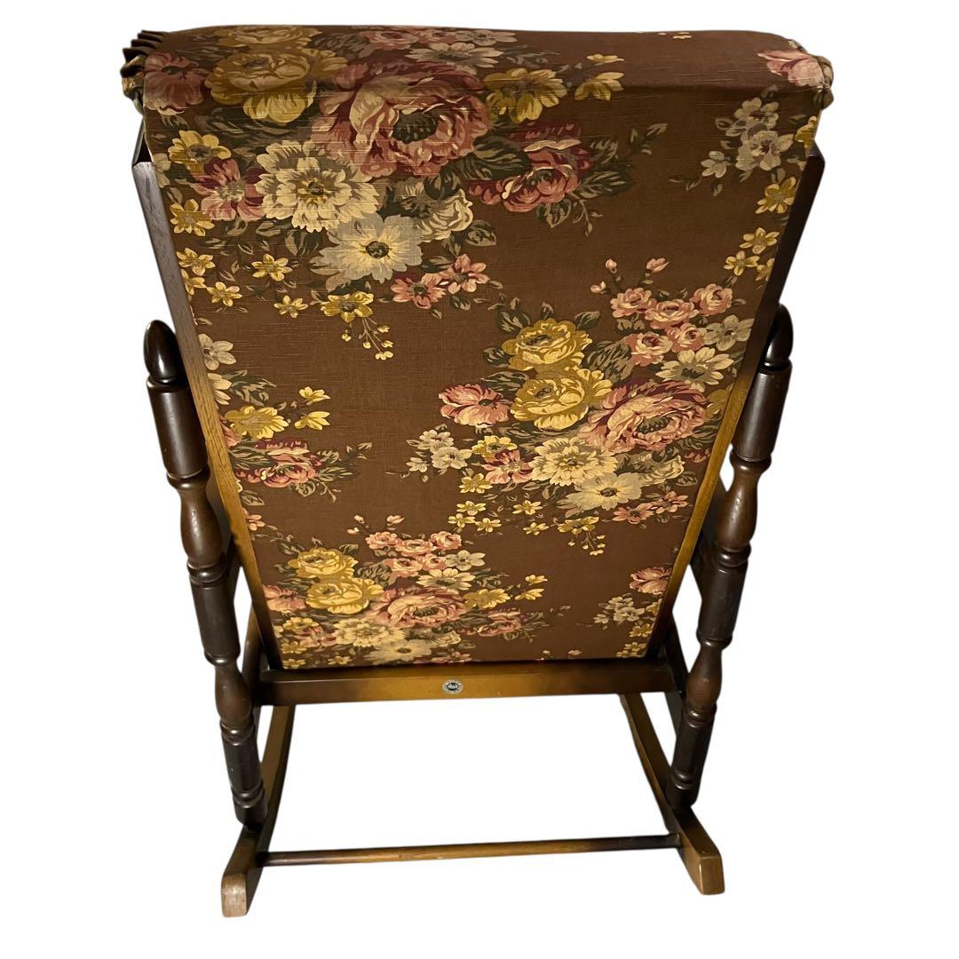 昭和レトロ 東洋ファニチャー ヴィンテージ 花柄 ロッキングチェア