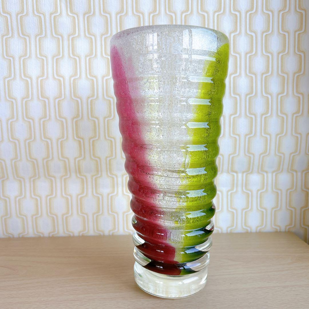 ヴィンテージ レトロ 花瓶 フラワーベース ピンク