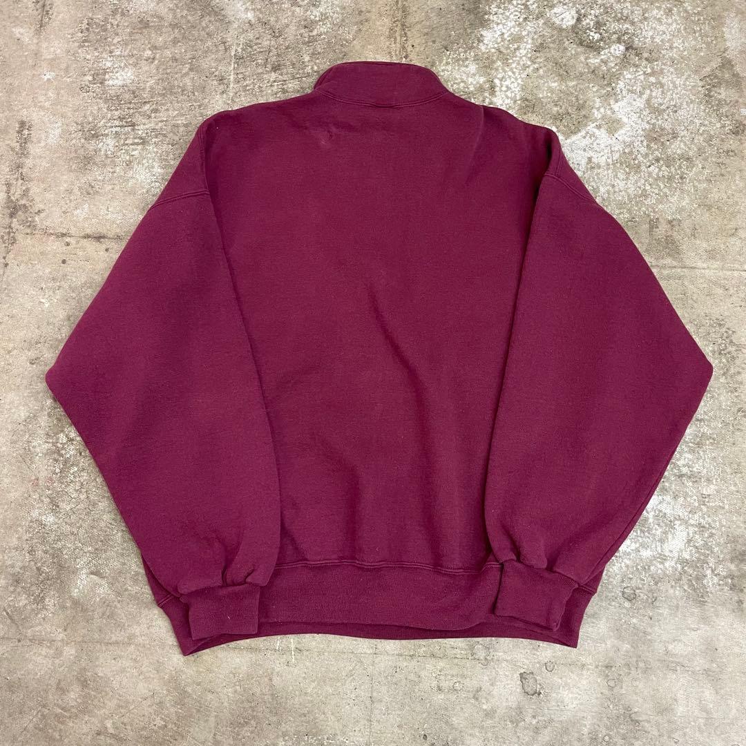 90s RUSSELLラッセル ハーフジップ 無地ブランクスウェット USA製