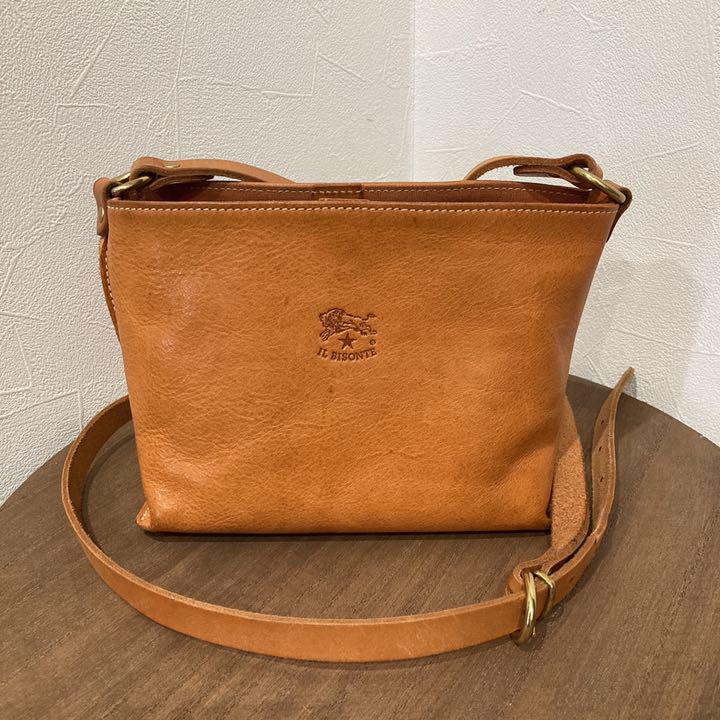 極美品 ロンシャン ショルダーバッグ 巾着 革 ロゴ型押し