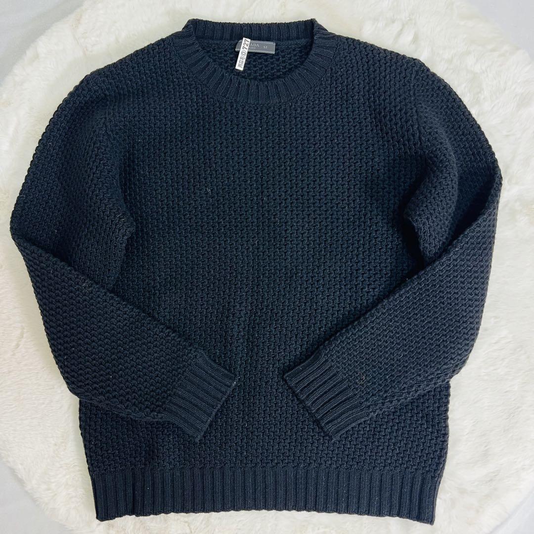 【美品】PRADA プラダ ワッフルニット セーター サイズ52 ブラック