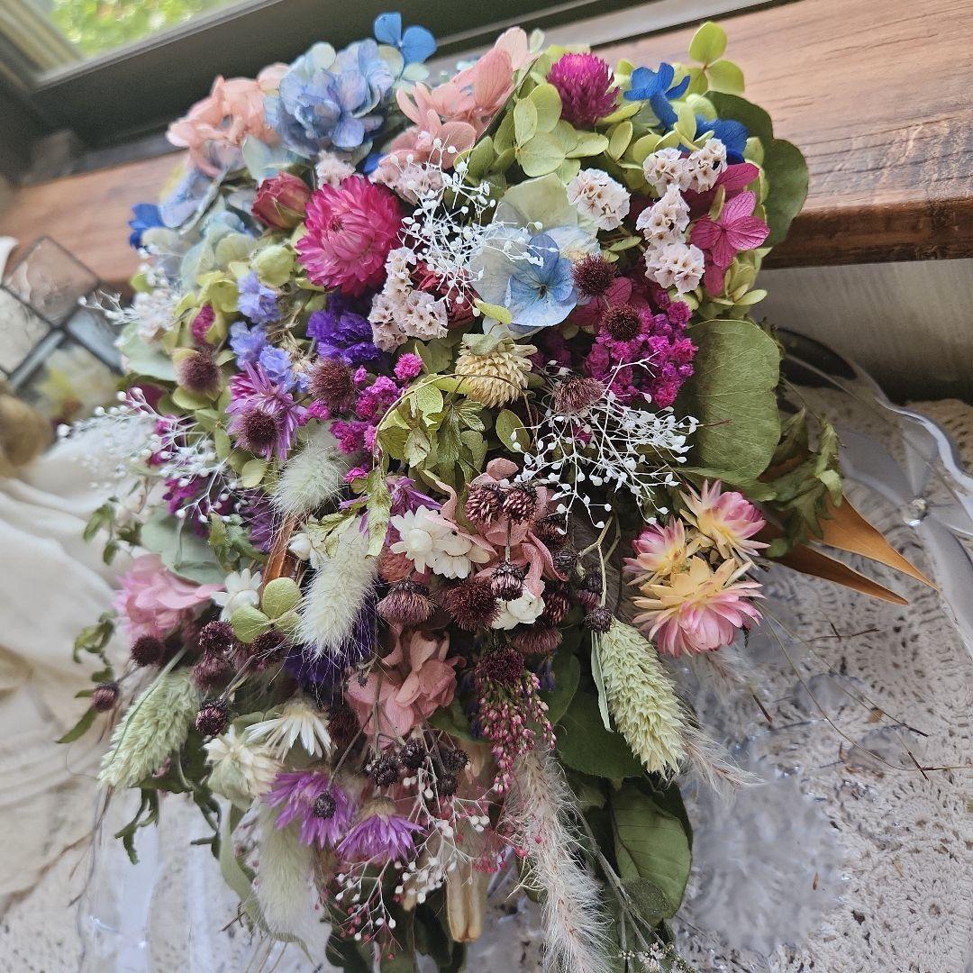 ドライフラワースワッグ 多色涼風に4 W25cm前後x H 35 NEXPOTALLINN_EU