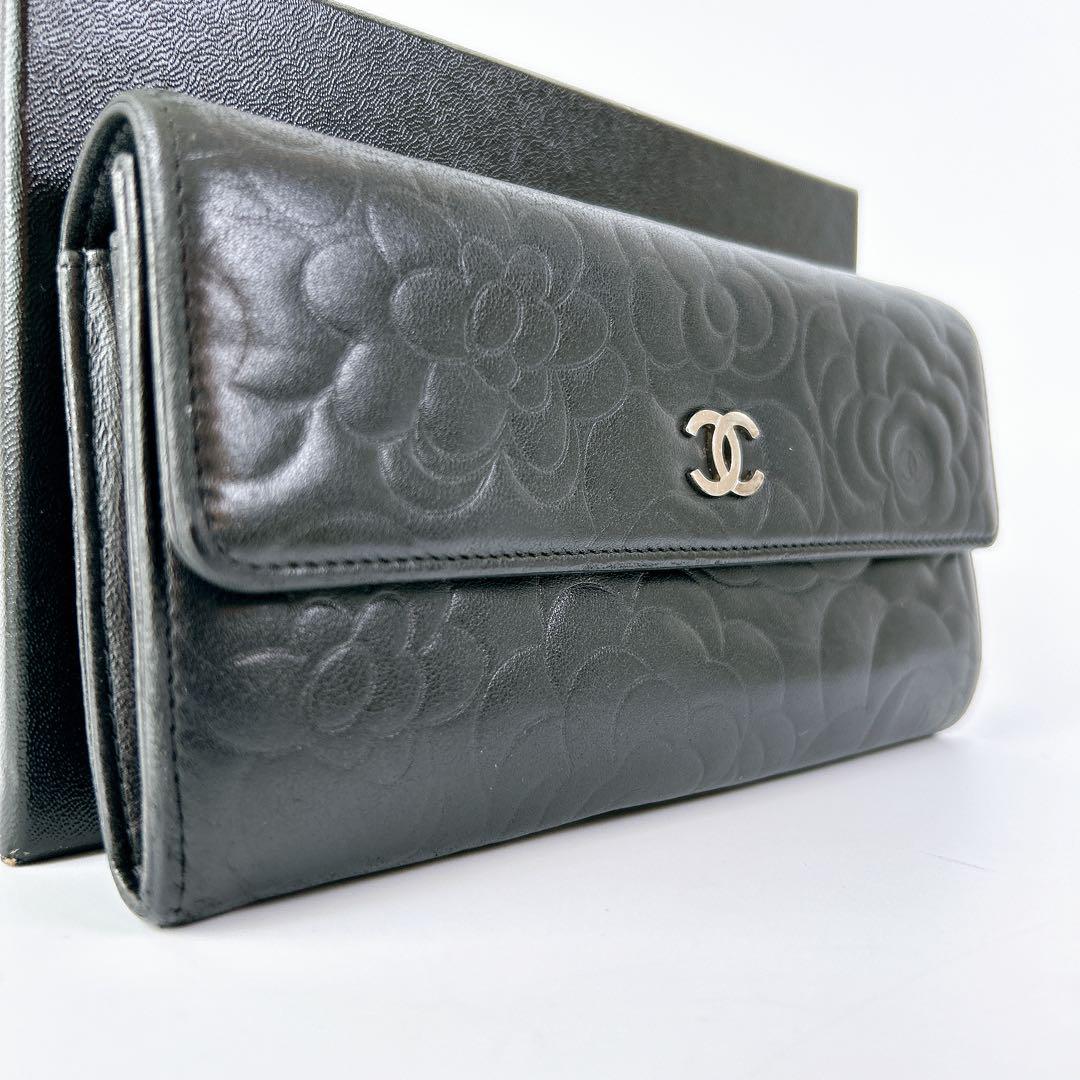 美品✨ CHANEL シャネル カメリア ラムスキン ココマーク 長財布 15番