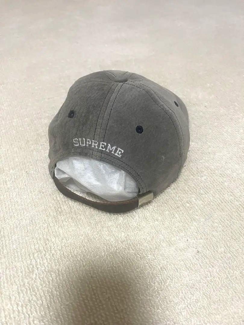Supreme キャップ Sロゴ　スウェード　グレー