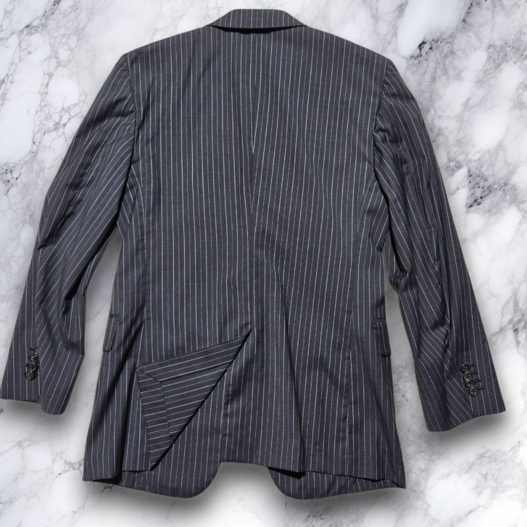 Belvest ネイビー ストライプ スーツ Super140's 本切羽 Belvest ネイビー ストライプ スーツ Super140's 本切羽