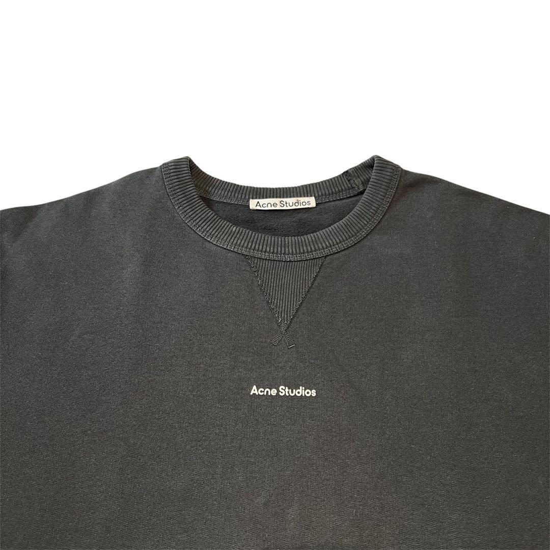Acne Studios ブラック ロゴスタンプ スウェットシャツ