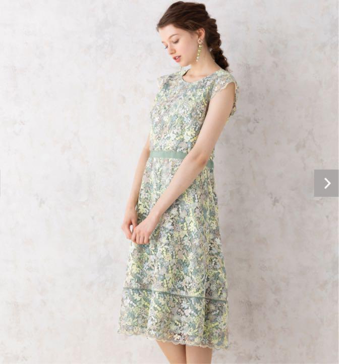 ローズティアラジュエル ワンピース RoseTiara 人気直売 ローズティアラ大きいサイズ46 ジュエルライン ワンピース ひざ丈ワンピース