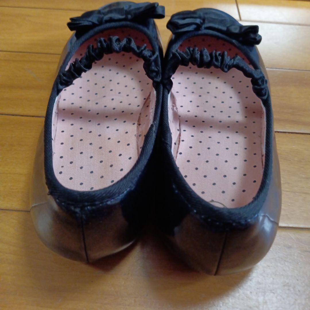 リボン付きブラックバレエシューズ 20㌢ - メルカリ