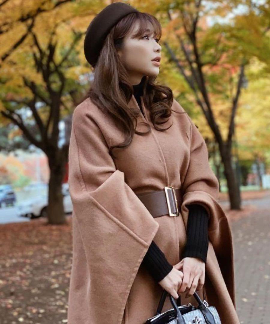 ベルト付きマントコート♡BEIGE♡Fサイズ