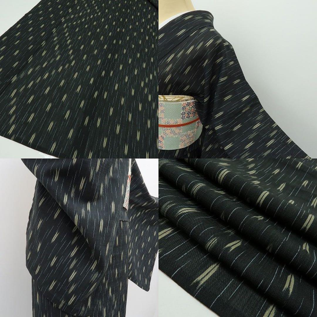 美品 洗える夏着物 矢羽 トールサイズ 薄物 小紋 着物 A3206