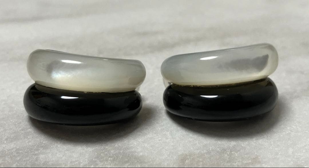 GSTV★オニキス＆白蝶貝イヤリング　SV950/Pd刻印