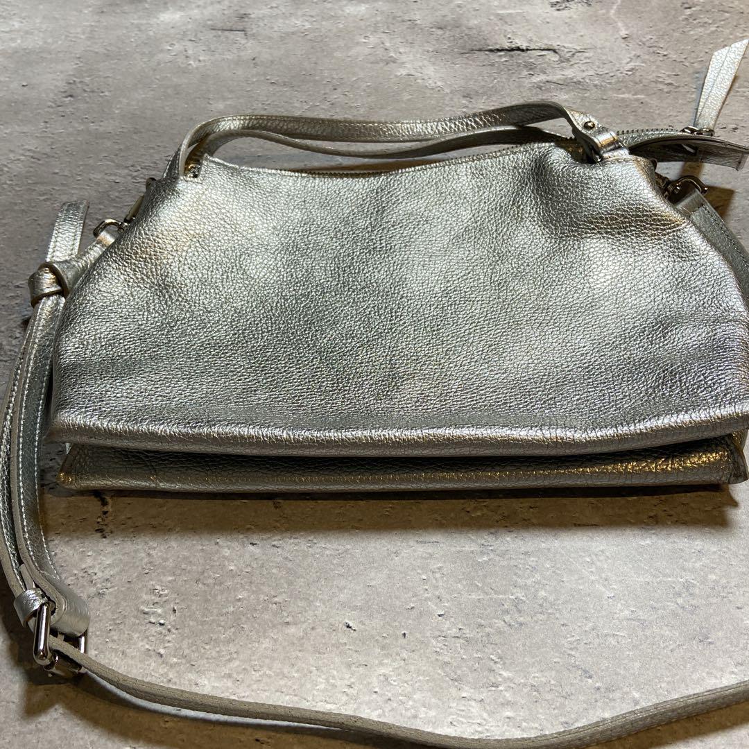 Scrapbook MYBESTBAGS シルバー　2way ショルダーバッグ