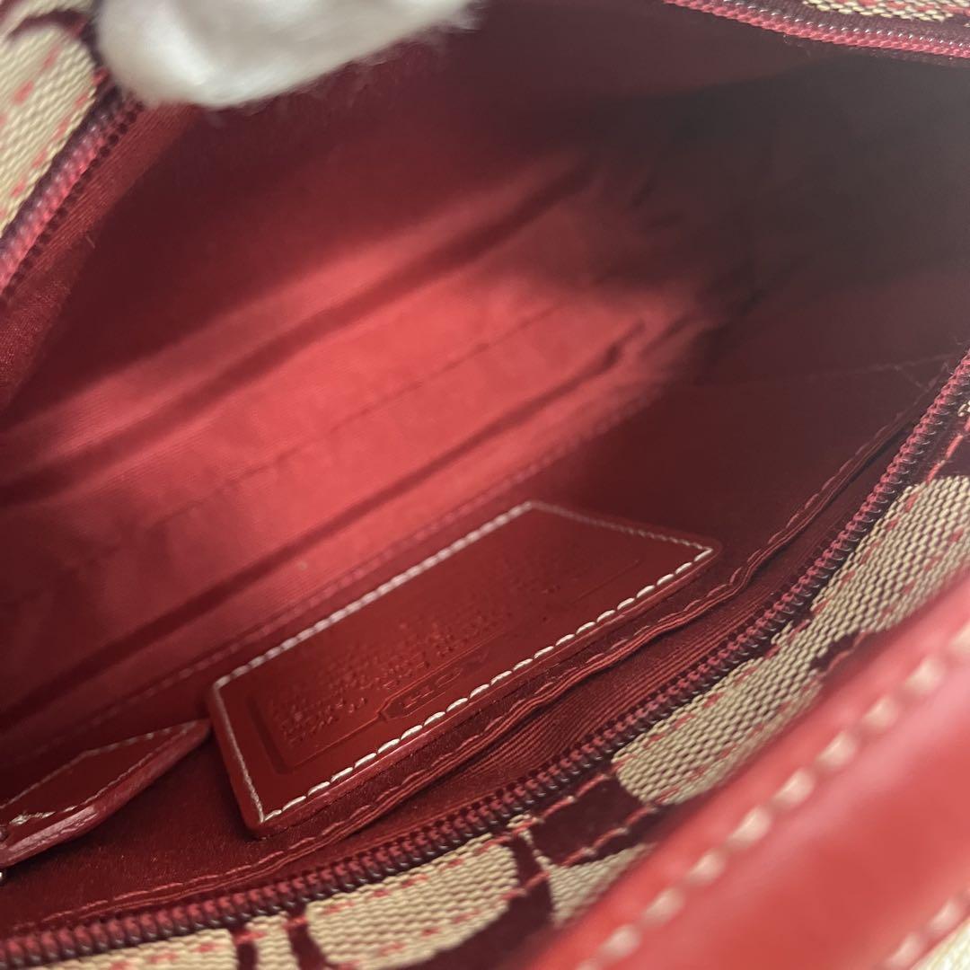 希少✨ COACH コーチ アクセサリーポーチ レッド 赤 6023